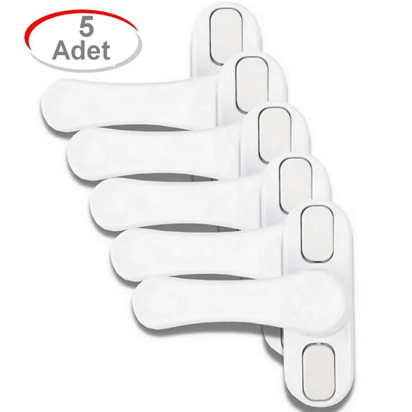 5 Adet METAL Beyaz Pencere Emniyet Kilidi Çocuk Hırsız Kilidi Çekmeli Pvc Kilit ürün görseli 1