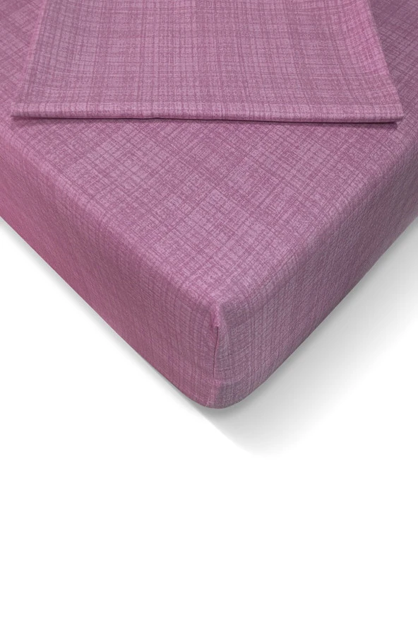 Alla Turca Ranforce 100*200 cm Lastikli Çarşaf Seti Gül Kurusu-100 x 200 ürün görseli 1