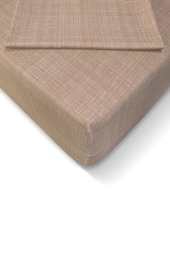 Alla Turca Ranforce 120*200 cm Lastikli Çarşaf Seti S.Kahve-120x200 ürün görseli 1