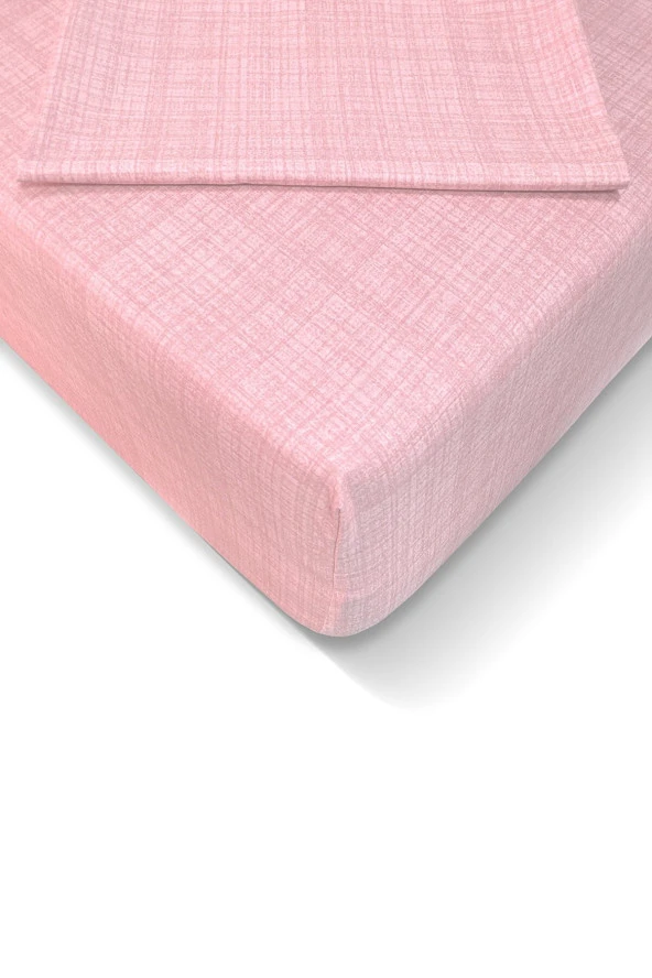 Alla Turca Ranforce 120*200 cm Lastikli Çarşaf Seti Toz Pembe-120x200 ürün görseli 1