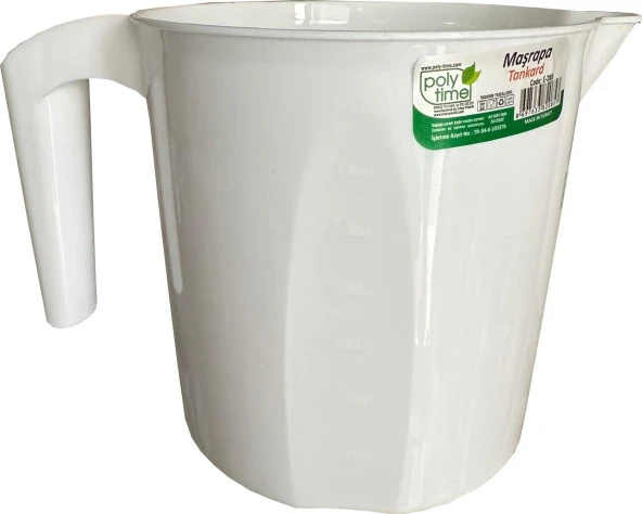 Polytime Plastik Beyaz Ölçekli Maşrapa - 1.5 Litre - Resim 2
