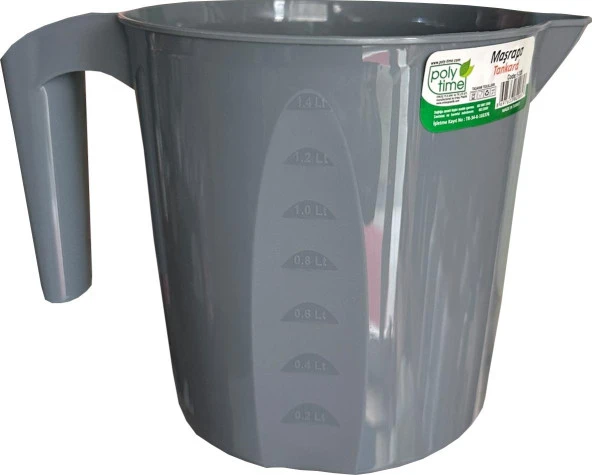Polytime Plastik Gri Ölçekli Maşrapa - 1.5 Litre ürün görseli 1