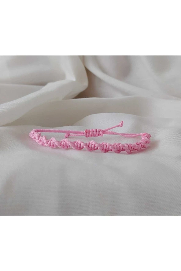 Pembe Burgu Arkadaş Bileklik - Friendship Makrome Bileklik ürün görseli 1