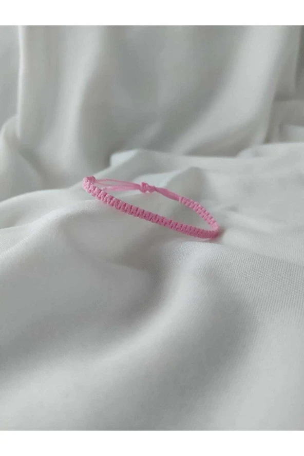 Pembe Örgü Ip Arkadaş Bilekliği ürün görseli 1