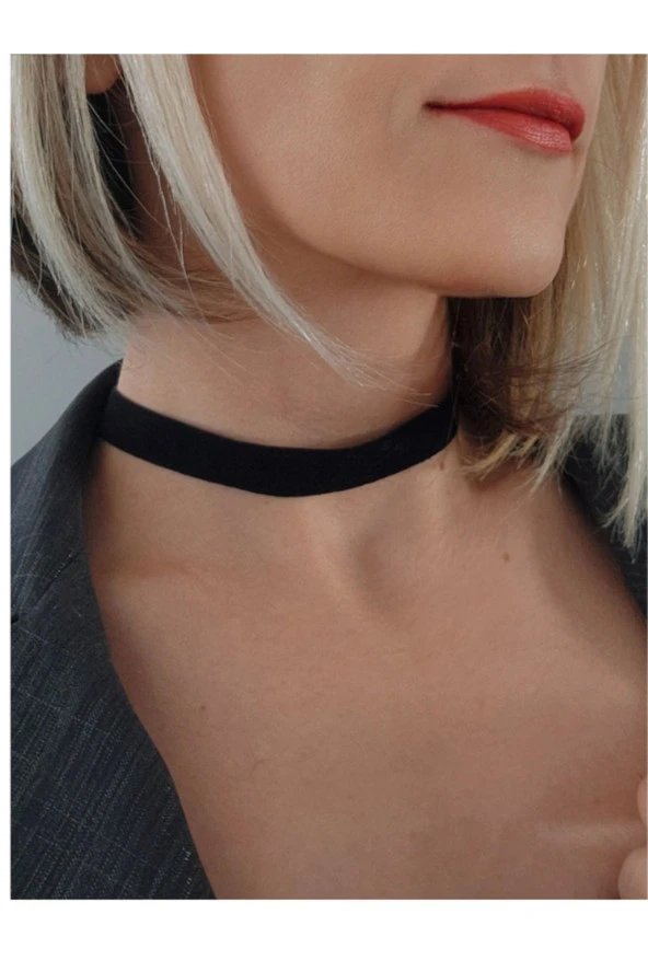 Bohem Kadife Siyah Tasma Choker Kolye ürün görseli 1