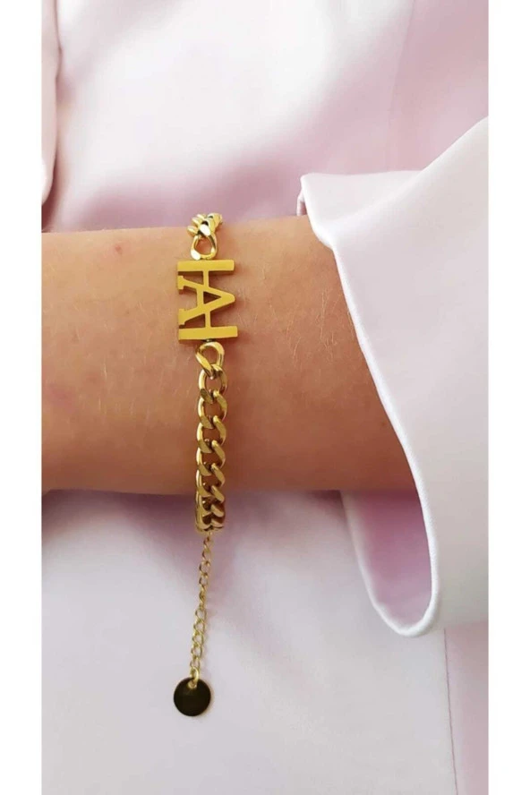 A Harf Unisex Altın Kaplama Gold Bileklik ürün görseli 1