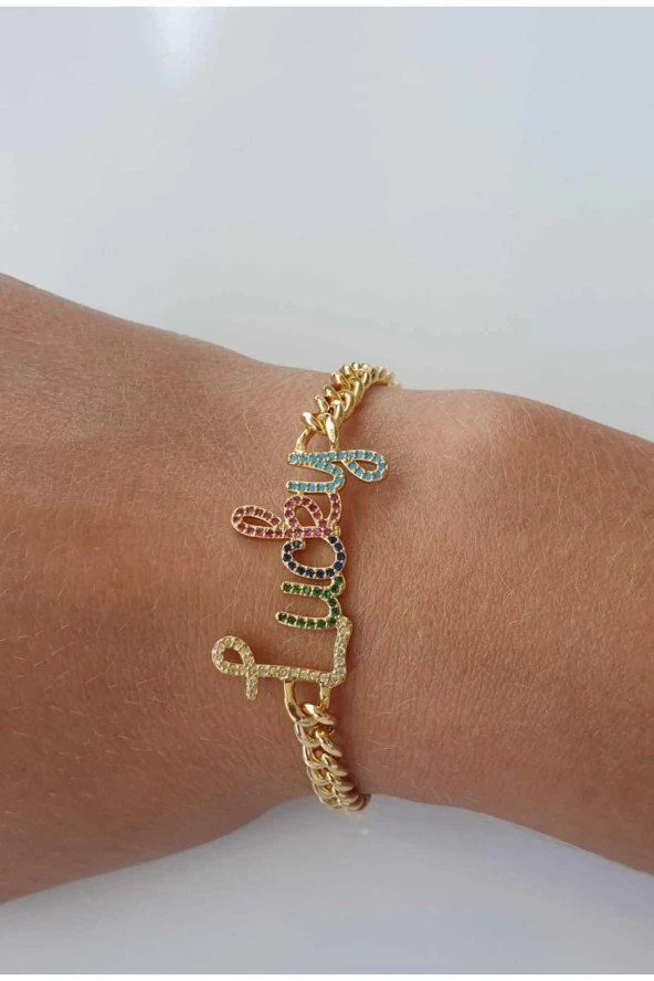 Scritto Lucky Şans Yazılı Gold Bileklik ürün görseli 1