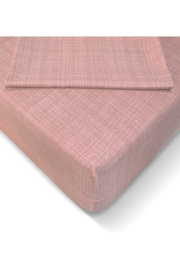 Alla Turca Ranforce 160*200 cm Lastikli Çarşaf Seti Pudra-160x200 ürün görseli 1