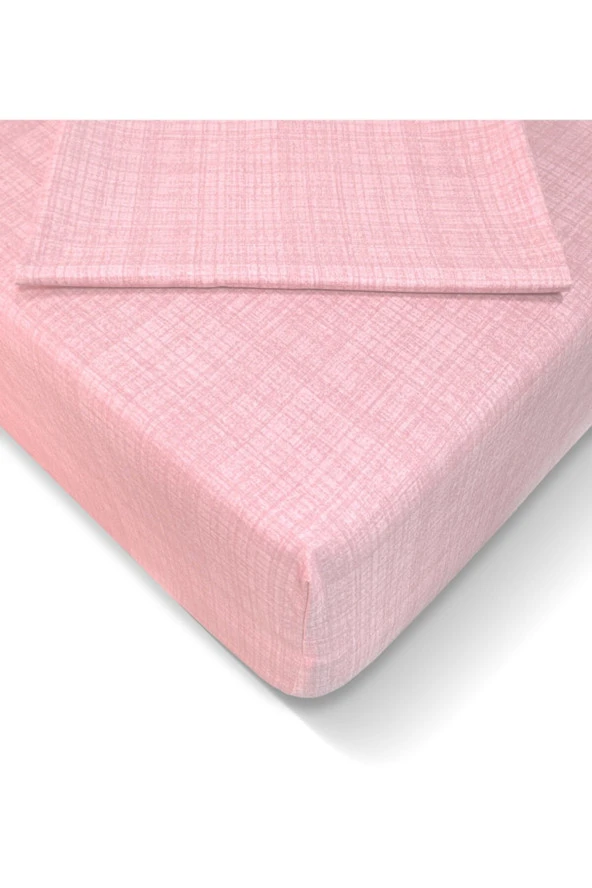 Alla Turca Ranforce 160*200 cm Lastikli Çarşaf Seti Toz Pembe-160x200 ürün görseli 1