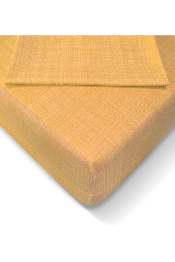 Alla Turca Ranforce 180*200 cm Lastikli Çarşaf Seti Sarı-180x200 ürün görseli 1