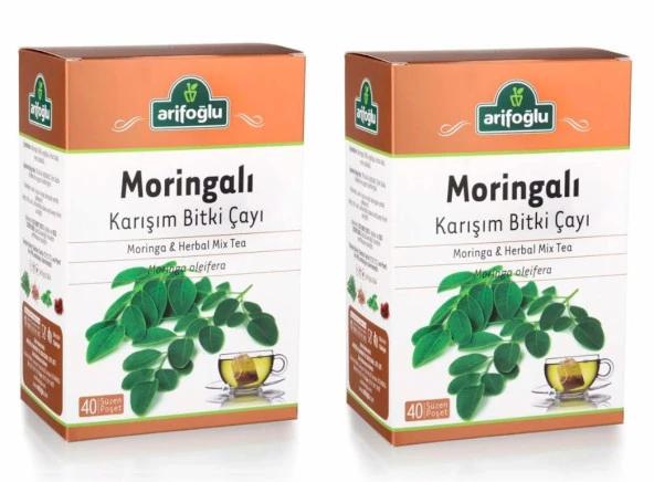 Arifoğlu Moringalı Karışım Bitki Süzen Poşet Çay 2'li 40 x 1.7 G ürün görseli 1