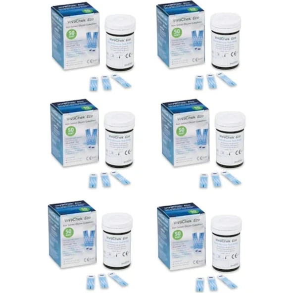 Vivachek Eco Seker Ölçüm Stribi 50 Adet 6'Lı PAKET (SKT:06/2027) ürün görseli 1