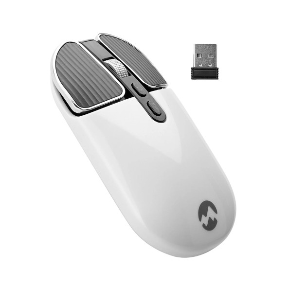 Everest Sm-619 Metalik Beyaz 1600 Dpı 2.4 Ghz Süper Sessiz Şarj Edilebilir Premium Kablosuz Mouse ürün görseli 1