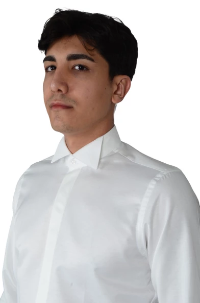 Cengiz İnler Gizli Düğme Ata Yaka Slimfit Damatlık ürün görseli 1