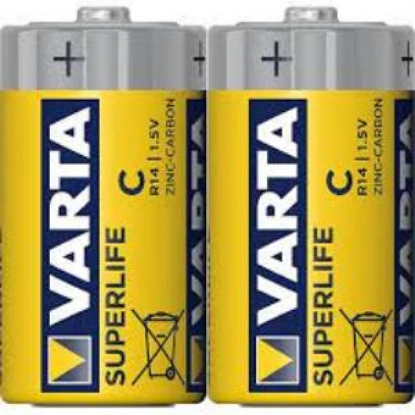 Varta 2014 Superlife Shrink Orta Boy C Pil 2'li ürün görseli 1