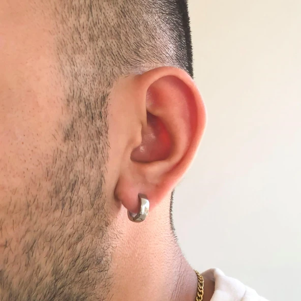 316L Çelik 3MM Halka Küpe UNK-687 - Resim 5