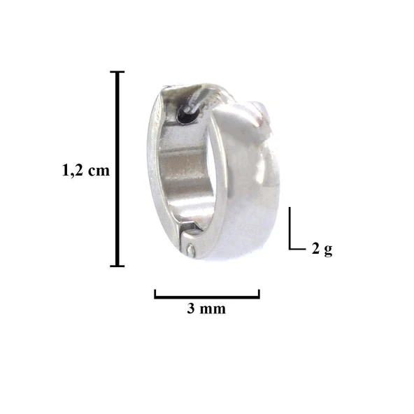 316L Çelik 3MM Halka Küpe UNK-687 - Resim 6