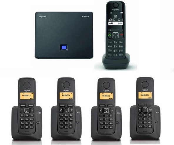 Gigaset AS690 IP 5 Dahili Dect Telsiz Kablosuz Telefon Santrali ürün görseli 1