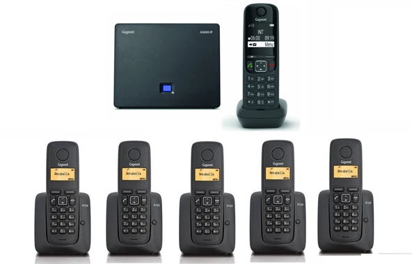Gigaset AS690 IP 6 Dahili Dect Telsiz Kablosuz Telefon Santrali ürün görseli 1