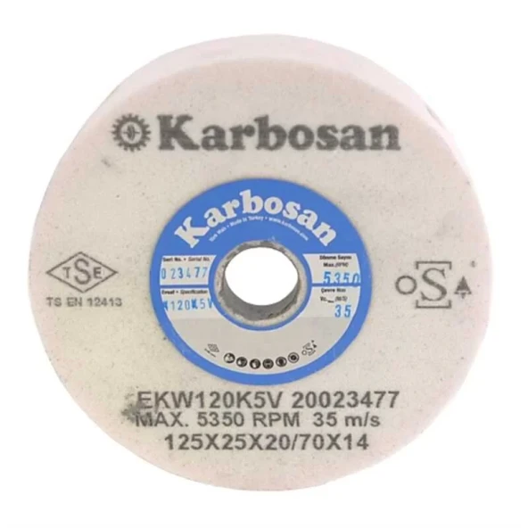 Karbosan Hızar Makinesi İçi Çukur Bileme(Zımpara) Taşı 125X25X20-70X14 ürün görseli 1