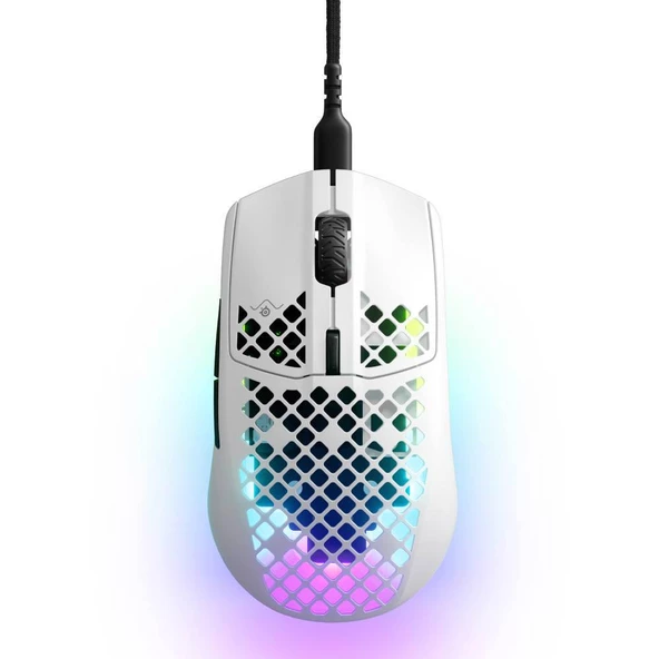 SteelSeries Aerox 3 2022 Edition Snow SSM62603 8500 CPI 6 Tuş RGB Optik Kablolu Gaming (Oyuncu) Mouse - Beyaz ürün görseli 1