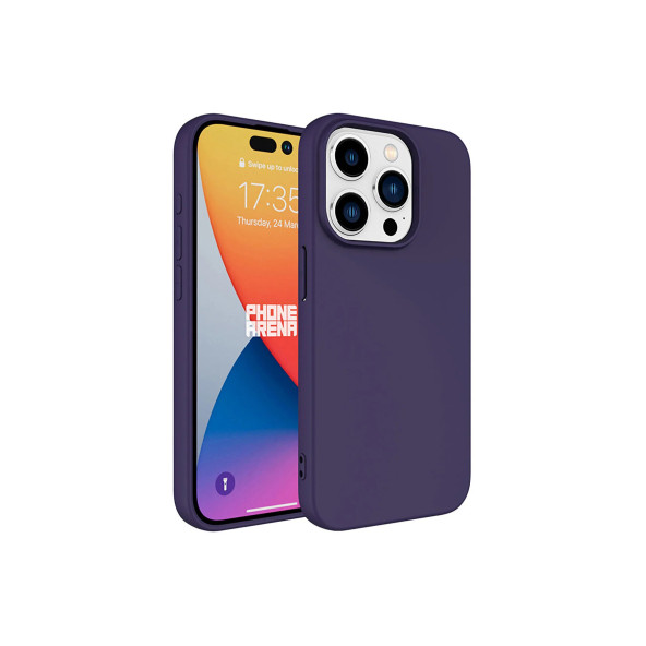 İphone 15 PRO Uyumlu İçi Kadife Süet Yumuşak Liquid Silikon Lansman Kılıf DERİN MOR ürün görseli 1