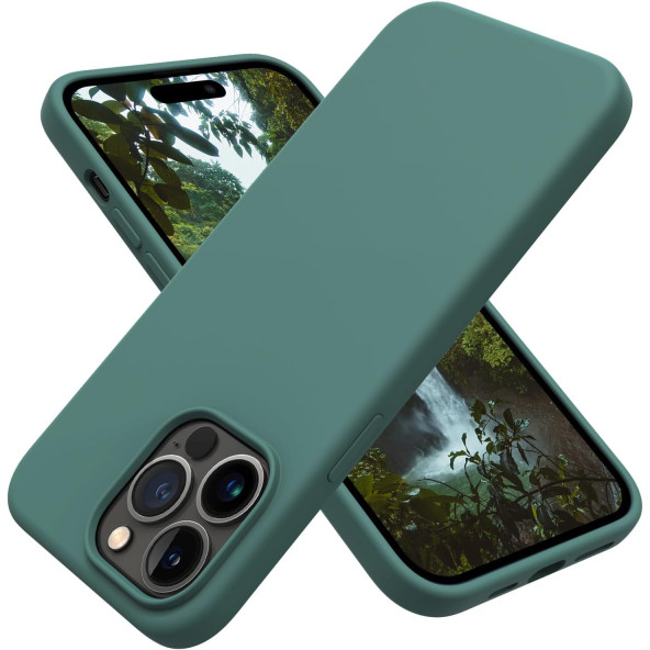 İphone 15 PRO Uyumlu İçi Kadife Süet Yumuşak Liquid Silikon Lansman Kılıf AÇIK YEŞİL ürün görseli 1