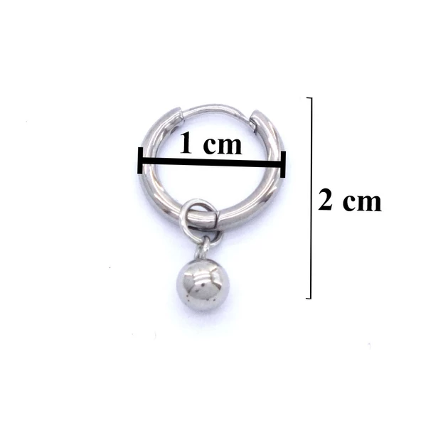 Erkek Çelik Küpe Küre Model UNK-480 - Resim 4