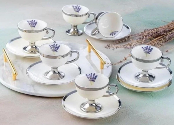 Acar HXF-05177 Miranda Silver 6lı Kahve Fincan Takımı ürün görseli 1