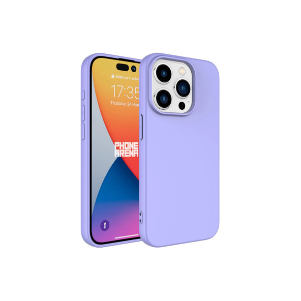 İphone 15 PRO MAX Uyumlu İçi Kadife Süet Yumuşak Liquid Silikon Lansman Kılıf LİLA ürün görseli 1