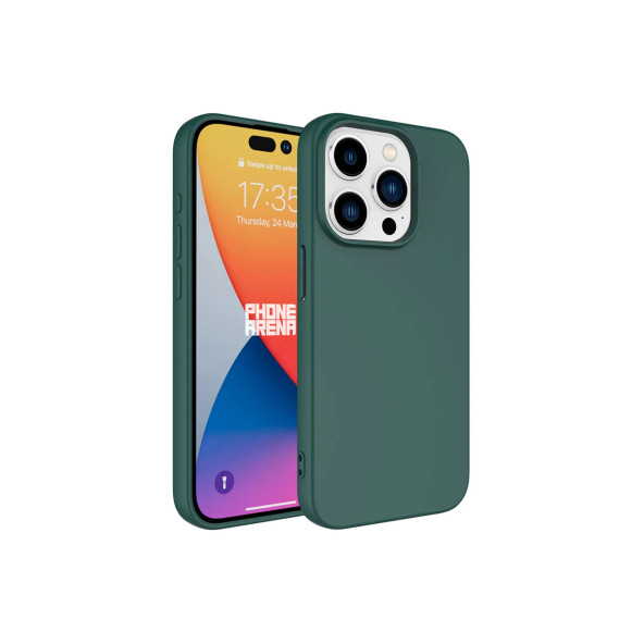 İphone 15 PRO MAX Uyumlu İçi Kadife Süet Yumuşak Liquid Silikon Lansman Kılıf KOYU YEŞİL ürün görseli 1