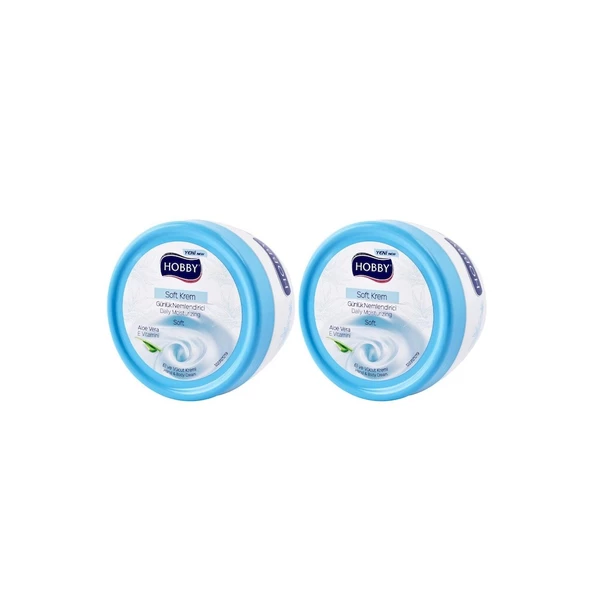 Hobby Soft Aloe Vera Özlü Nemlendirici Günlük El ve Vücut Kremi 2 x 300 ML ürün görseli 1
