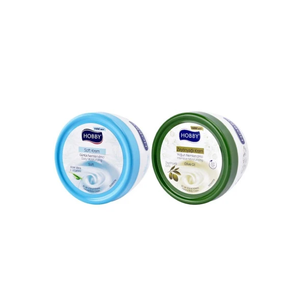 Hobby Soft Aloe Vera Özlü El ve Vücut Kremi 300 ML + Zeytinyağlı Krem 300 ML ürün görseli 1