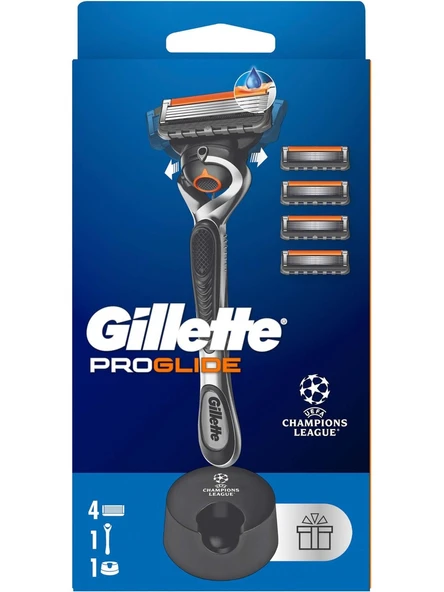 Gillette Proglide Tıraş Makinesi ve Yedek Bıçağı 4'lü + Tıraş Bıçağı Standı ürün görseli 1