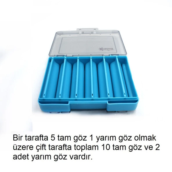 Captain 7221 Mavi Çift Taraflı Maket Kutusu 12 Gözlü 14x10x3cm (Max 7cm maketler için) ürün görseli 1