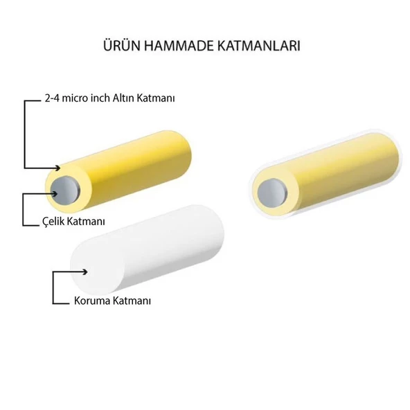 Çelik Halka Küpe Altın Kaplama Çift Renk UNK-710 - Resim 7