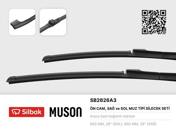 SİLECEK SÜPÜRGESİ 650/650MM MUZ TİPİ PORSCHE CAYENNE-TOUAREG 09/02 ürün görseli 1