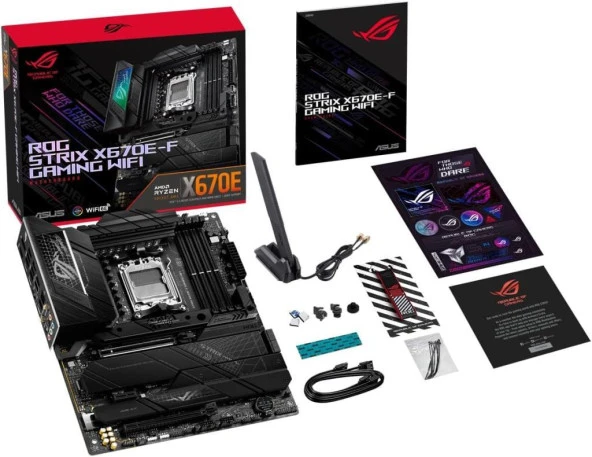 Asus Rog Strix X670E-F Gaming Wi-Fi AMD AM5 DDR5 ATX Anakart Teşhir ürün görseli 1
