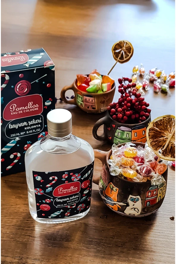 POMELLOS Kolonya Bayram Şekeri (250 Ml, 80 Derece, Cam Şişe Kolonya) ürün görseli 1