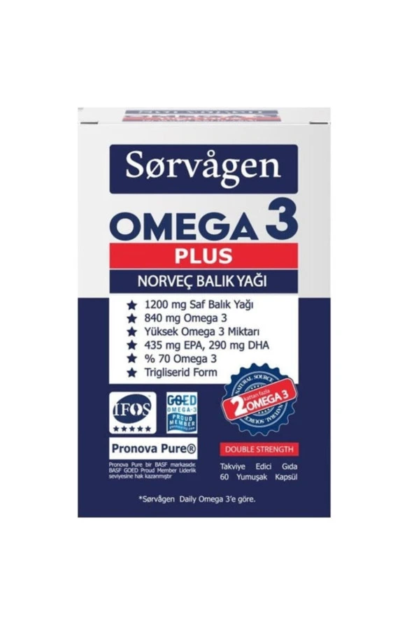 Sorvagen Omega 3 Plus 1200 Mg Balık Yağı 60 Kapsül ürün görseli 1