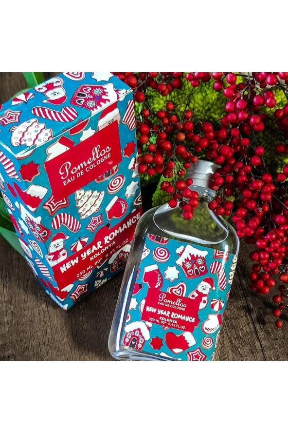 POMELLOS Yılbaşı Kolonya New Year Romance (250 Ml, 80 Derece, Cam Şişe, Yeni Yıl) ürün görseli 1
