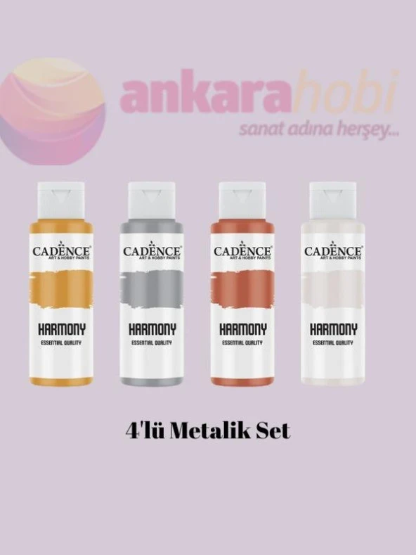 HARMONY AKRİLİK BOYA 4'LÜ METALİK SET 59 ML ürün görseli 1