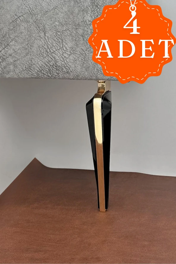 Wings Gold Siyah Mobilya Koltuk Ayağı Chester Komidin Tv Ünitesi Vestiyer Ayağı 21 Cm 4 Adet ürün görseli 1