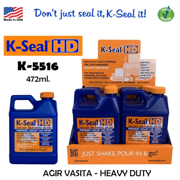 K-Seal HD Çok Amaçli Sivi Sogutma Sivisi Radyatör Kaçak Kalici Onarim 472ml ürün görseli 1