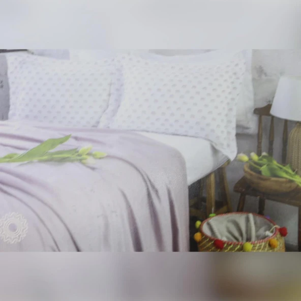 Apricitas Home Noble Çift Kişilik Bambu Pike Takımı Gri ürün görseli 1