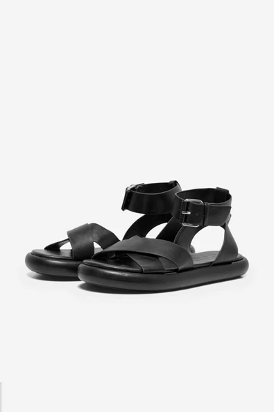 Only Minimalist Deri Düz Sandalet - Kayışlı - Günlük ürün görseli 1