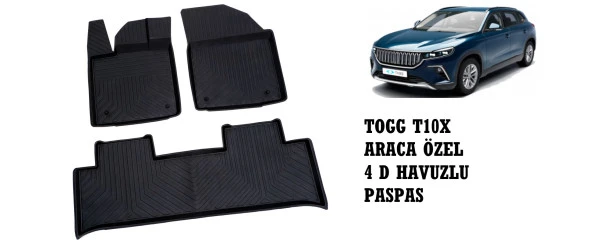 TOGG 10X ARACA ÖZEL 4D HAVUZLU PASPAS 2023 2024 2025 ürün görseli 1