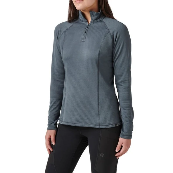 5.11 STRATOS 1/4 ZIP TURBULENCE GRI BAYAN SHIRT ürün görseli 1