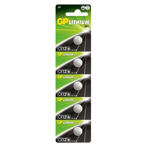 Gp Pil Düğme 1216 3V 5Li Paket ürün görseli 1