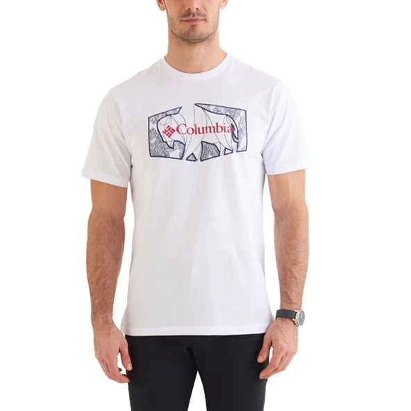 Columbia CSC Roam Hex Erkek Kısa Kollu T-shirt Beyaz CS0377-100 ürün görseli 1